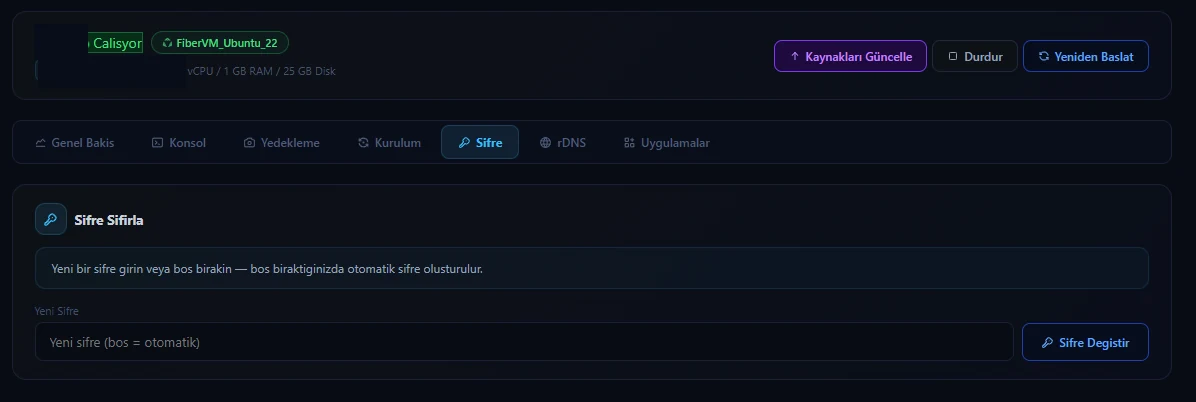 Şifre yönetimi